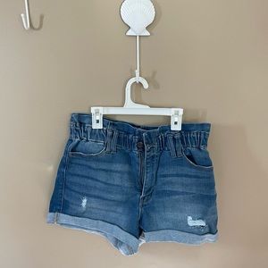 Cello High Rise Paper Bag Shorts (with Elastic Waistband)